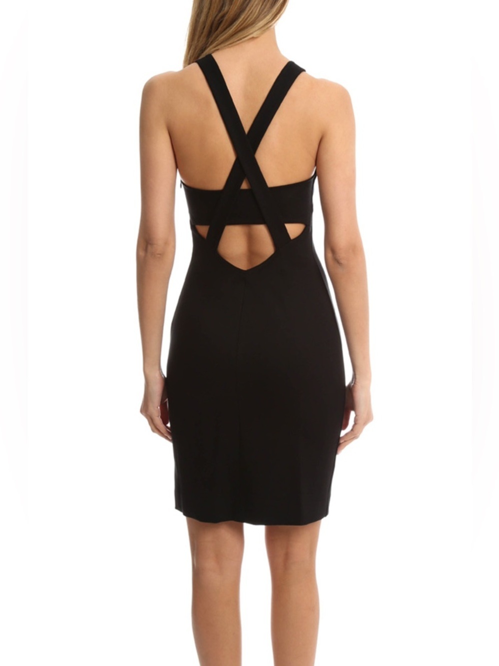 L’AGENCE Eve Cross Back Dress in black